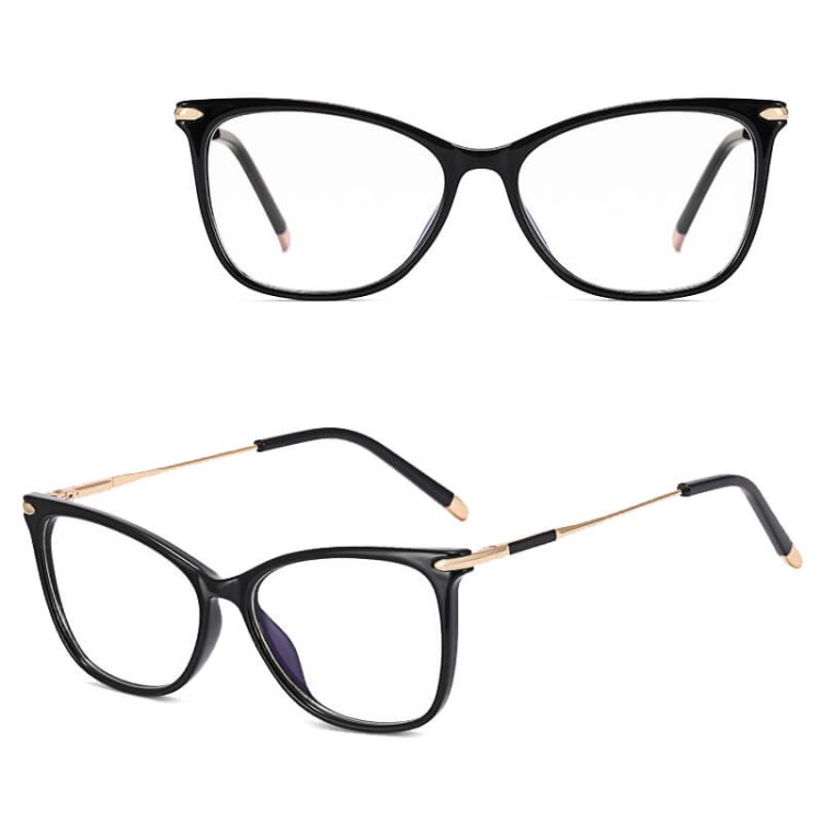 SLIM okulary damskie kocie oczy  zerówki do komputera BLUE LIGHT 25151