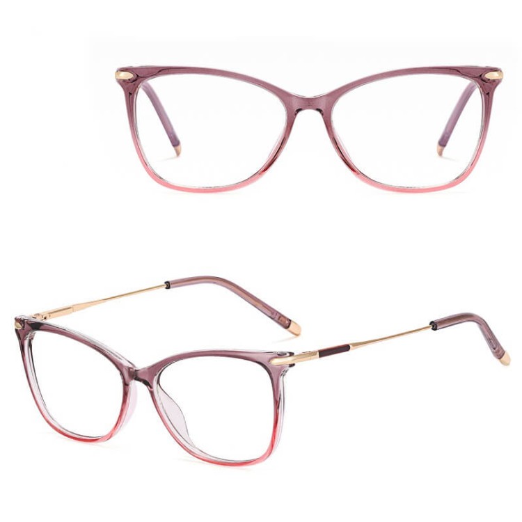 Damskie okulary slim zerówki do komputera oprawki korekcyjne kocie z filtrem Blue Light 25151C.jpg