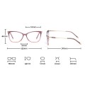 Damskie okulary slim zerówki do komputera oprawki korekcyjne kocie z filtrem Blue Light 25151 wymiary.jpg