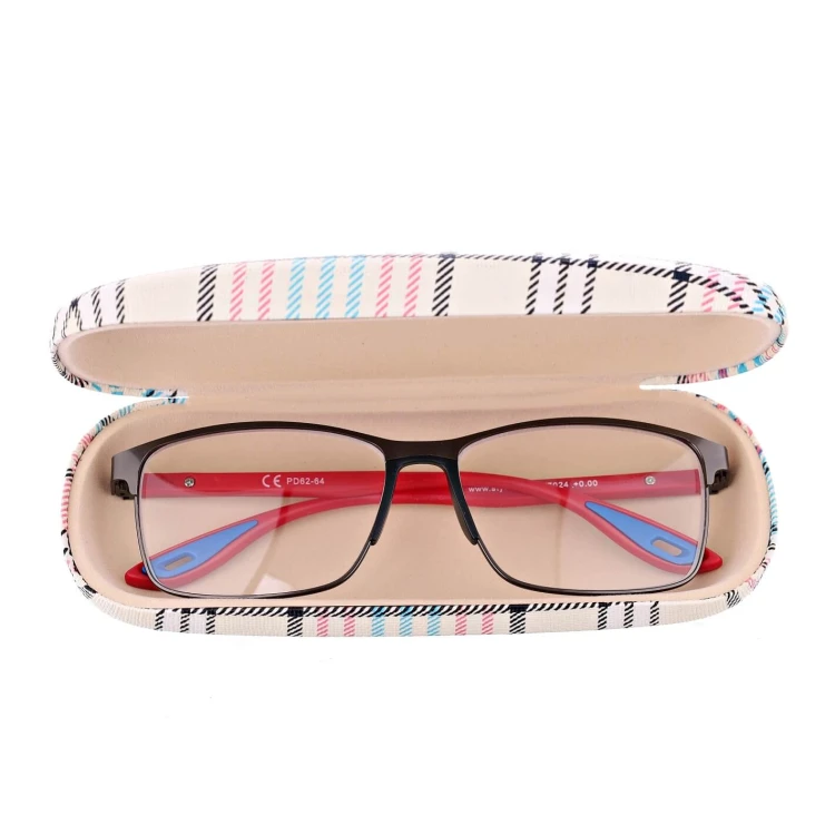 Etui na okulary Futerał ET-112A żółte w kratę