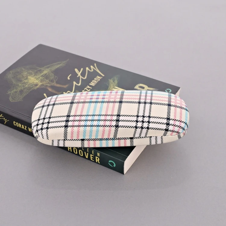 Etui na okulary Futerał ET-112A żółte w kratę
