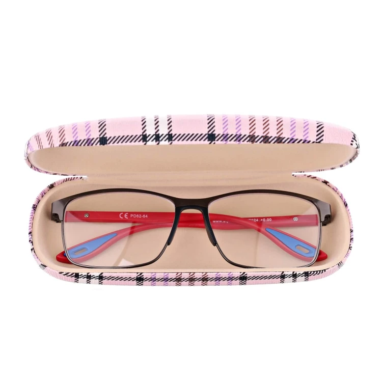 Etui na okulary Futerał ET-112B różowe w kratę