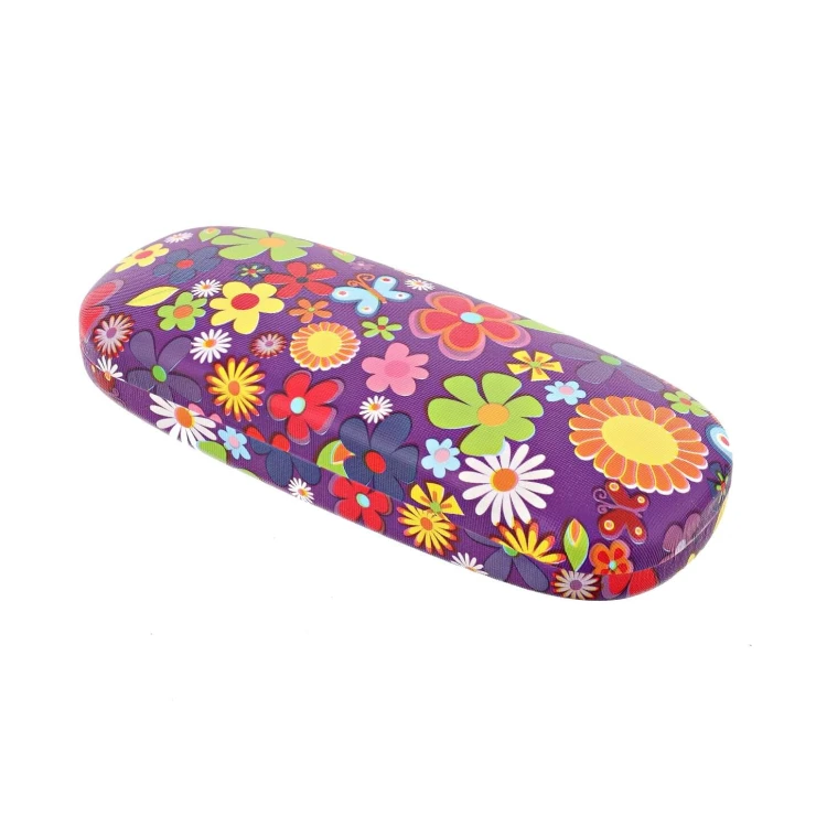 Etui na okulary fioletowe w kwiatki ET-113B