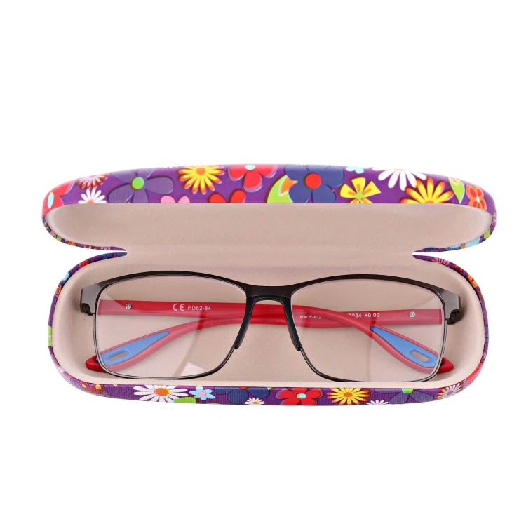 Etui na okulary fioletowe w kwiatki ET-113B