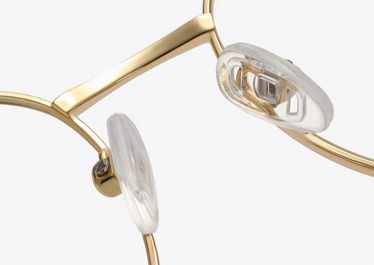Stalowe Damskie okulary kocie zerówki do komputera BLUE LIGHT z flexami 25102E Złoty