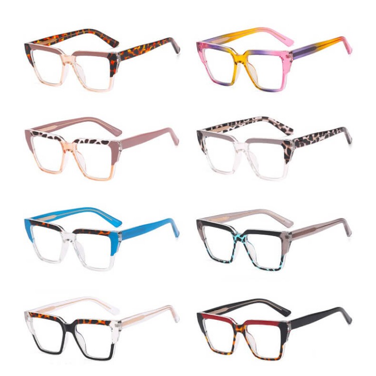 Okulary damskie kocie zerówki do komputera BLUE LIGHT 25143B Panterka/Fiolet/Beż