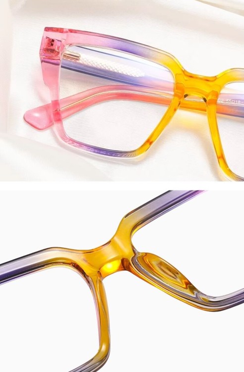 Okulary damskie kocie zerówki do komputera BLUE LIGHT 25143B Panterka/Fiolet/Beż