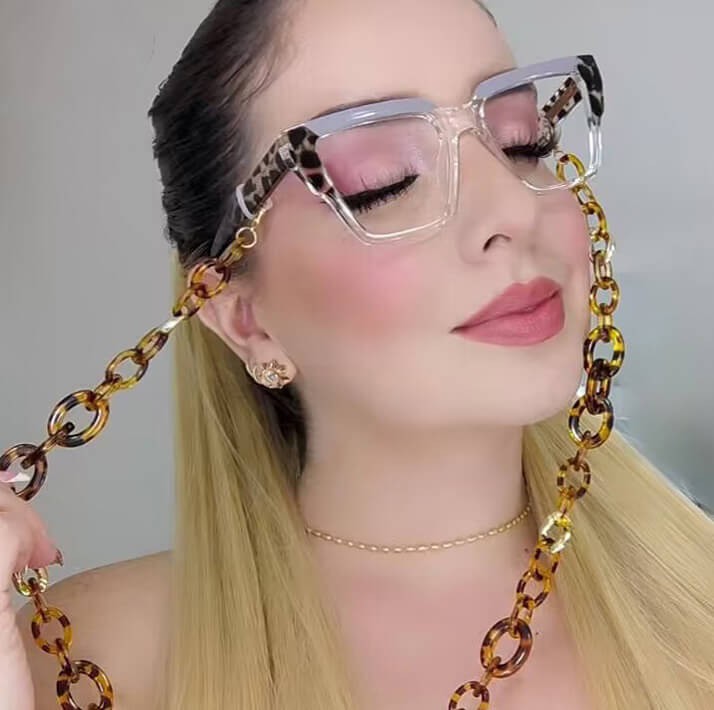 Okulary damskie kocie zerówki do komputera BLUE LIGHT 25143E Czarny/Panterka/Czerwony