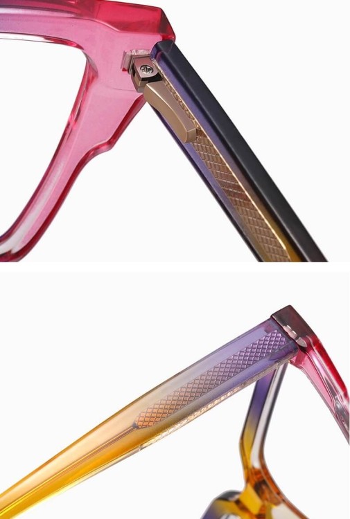 Okulary damskie kocie zerówki do komputera BLUE LIGHT 25143E Czarny/Panterka/Czerwony