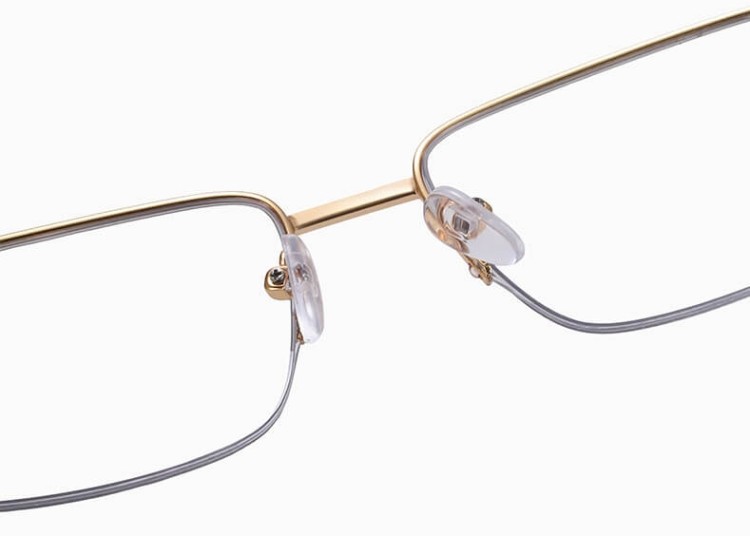 Metalowe półramkowe okulary zerówki z filtrem Blue Light do komputera 25147B grafit