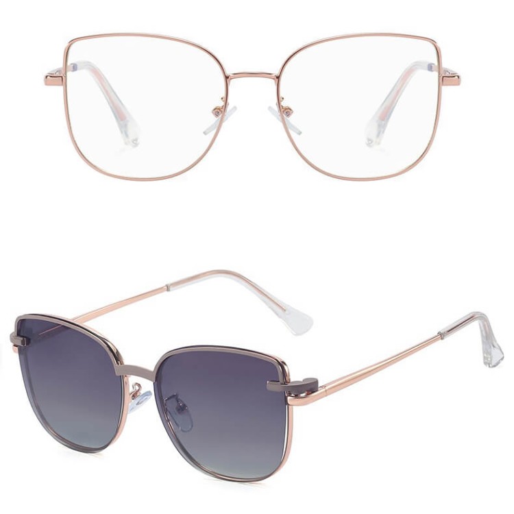 Damskie oprawki okularowe zerówki z filtrem blue light i przeciwsłoneczną nakładką polaryzacyjną 25162A.jpg