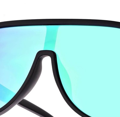 Okulary przeciwsłoneczne Pilotki lustrzane z filtrem UV400 SVM-19B czarne/zielone/niebieskie