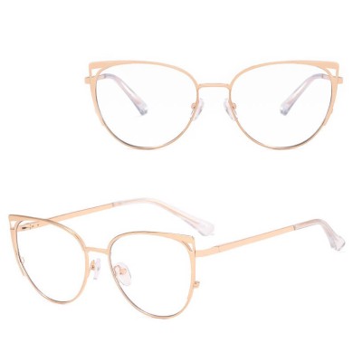 Damskie okulary kocie zerówki do komputera BLUE LIGHT 25158A Złoty