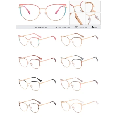Damskie okulary kocie zerówki do komputera BLUE LIGHT 25158C Złoty/Brązowy