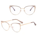 Metalowe Damskie okulary zerówki do komputera oprawki korekcyjne kocie z filtrem Blue Light 25158C.jpg