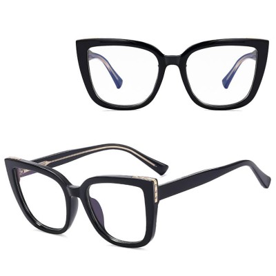 Damskie okulary kocie oczy zerówki do komputera BLUE LIGHT 25146 Czarne 