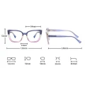 Damskie okulary zerówki do komputera oprawki korekcyjne kocie z filtrem Blue Light 25146 wymiary.jpg