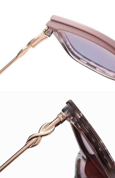 2w1 Okulary damskie do komputera + nakładka przeciwsłoneczna na magnes Clip-On 25161E brązowy