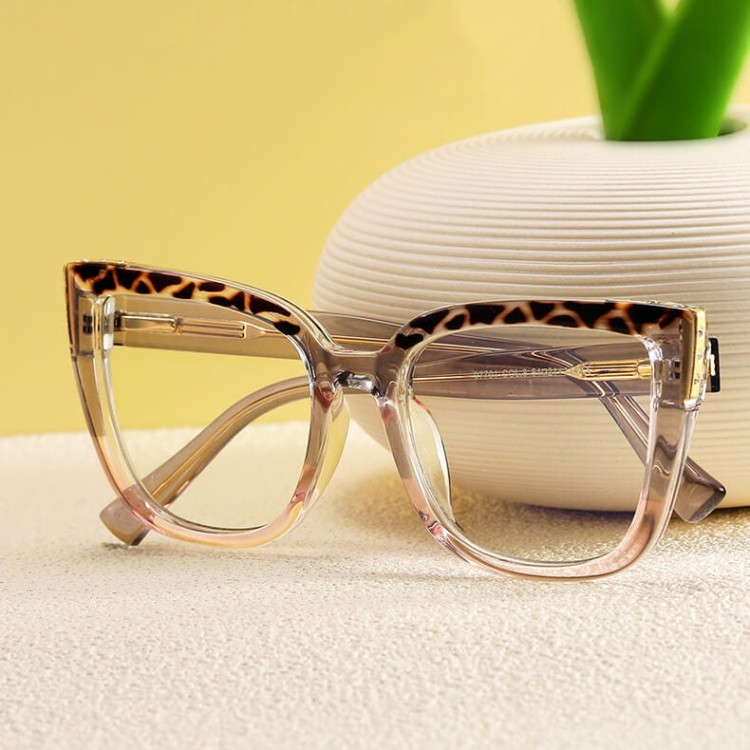 Damskie okulary kocie oczy zerówki do komputera BLUE LIGHT 25146D