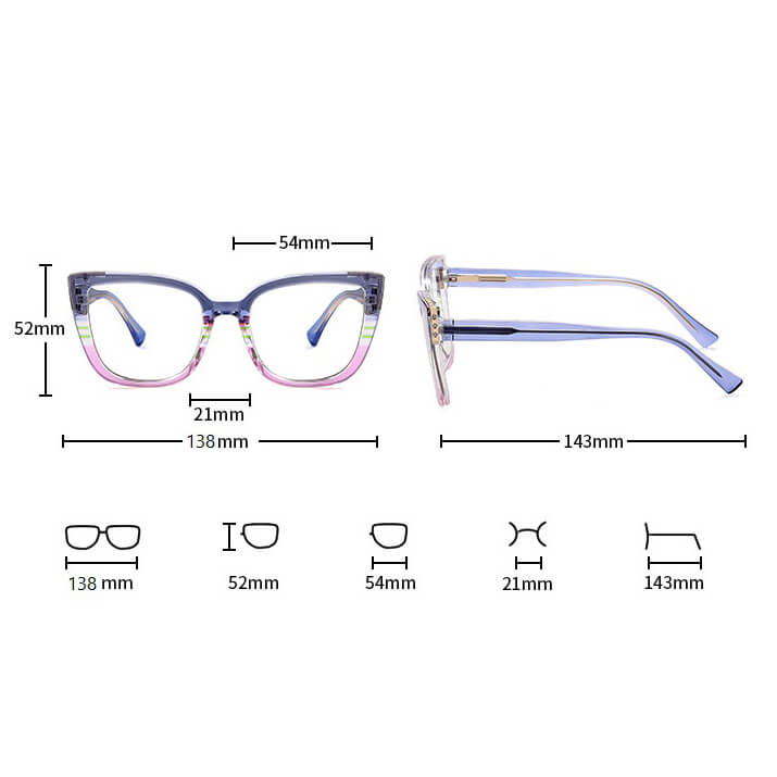 Damskie okulary kocie oczy zerówki do komputera BLUE LIGHT 25146E
