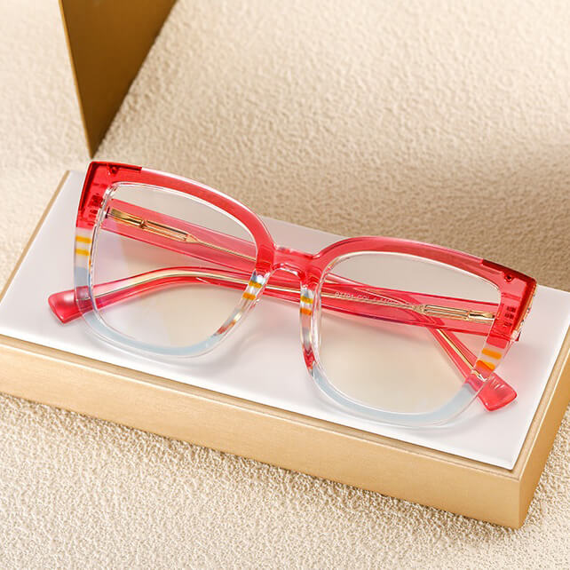 Damskie okulary kocie oczy zerówki do komputera BLUE LIGHT 25146E