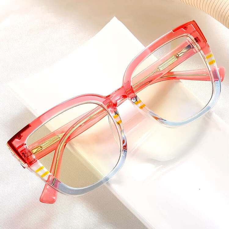 Damskie okulary kocie oczy zerówki do komputera BLUE LIGHT 25146E