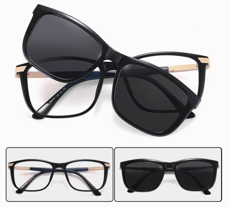 2w1 Okulary do komputera + nakładka przeciwsłoneczna na magnes Clip-On 25160B brązowy