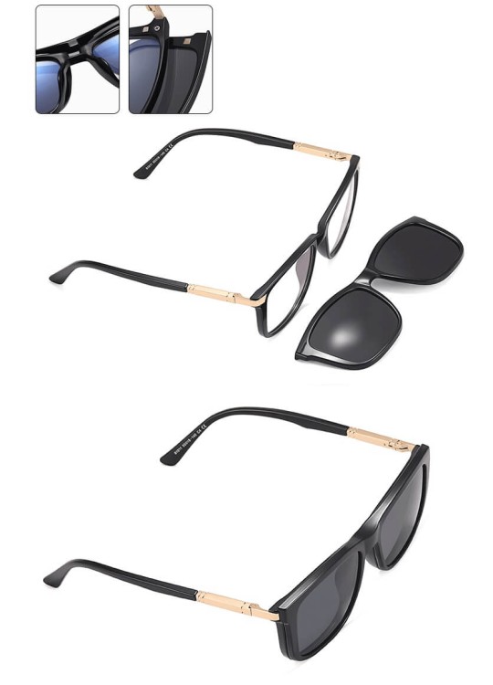 2w1 Okulary do komputera + nakładka przeciwsłoneczna na magnes Clip-On 25160B brązowy