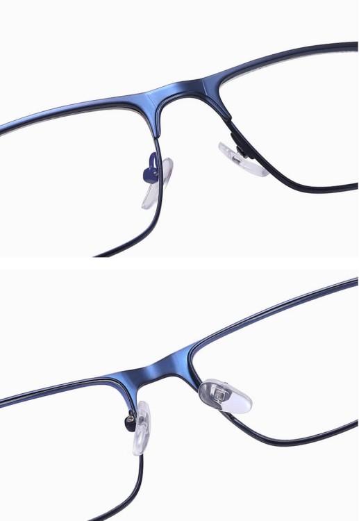 Metalowe męskie okulary zerówki z filtrem Blue Light do komputera 25139E brązowe + akcesoria