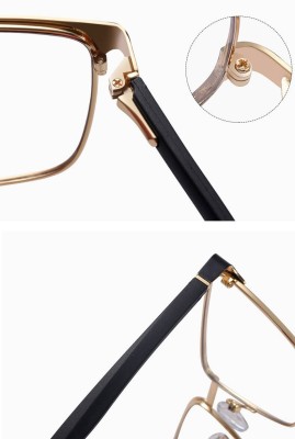 Metalowe męskie okulary zerówki z filtrem Blue Light do komputera 25141 czarne + akcesoria