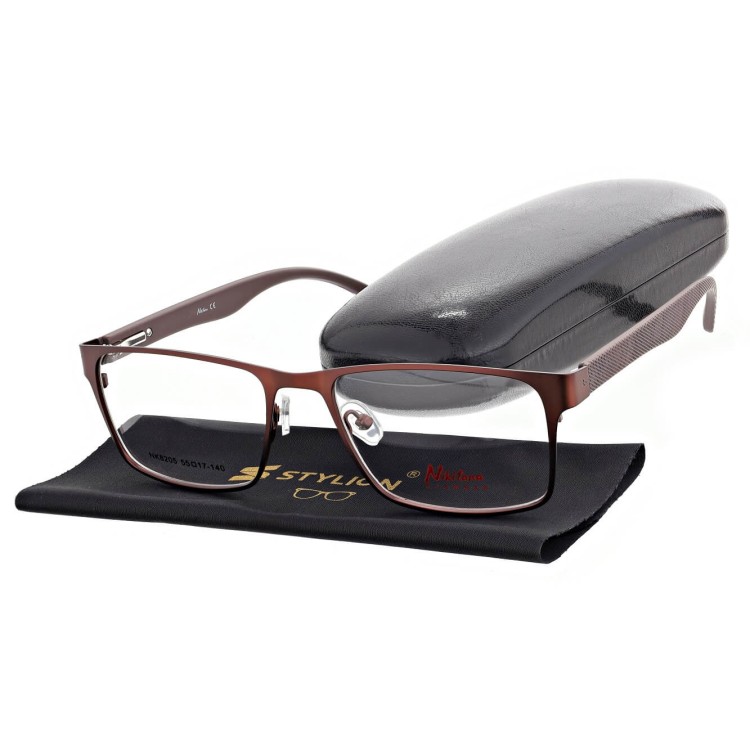 Oprawki okularowe prostokątne korekcyjne NIKITANA na teleskopach STNK6 Brązowy
