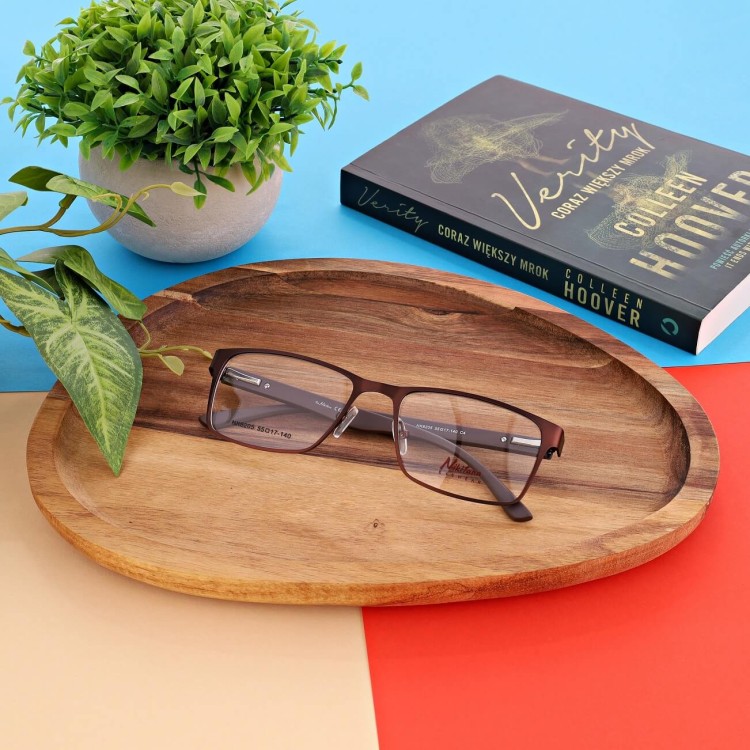 Oprawki okularowe prostokątne korekcyjne NIKITANA na teleskopach STNK6 Brązowy