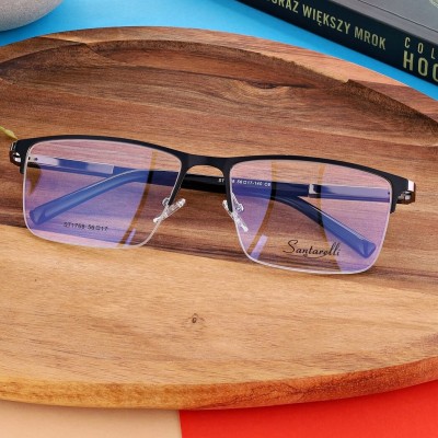Oprawki okularowe żyłkowe prostokątne korekcyjne SANTARELLI na teleskopach STSA3 Czarny