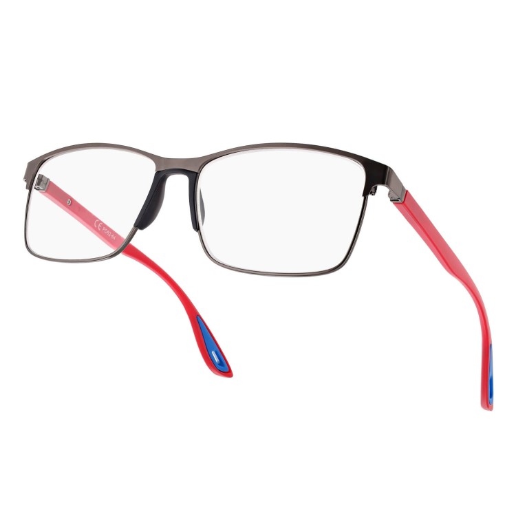 Plusy +3.00 Męskie okulary do czytania korekcyjne ST337 grafit/czerwony