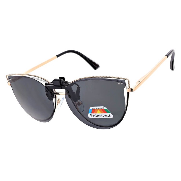 Nakładki przeciwsłoneczne polaryzacyjne na okulary korekcyjne kocie NA-183 czarne