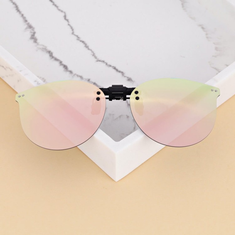 Nakładki przeciwsłoneczne polaryzacyjne na okulary korekcyjne kocie NA-183A różowe