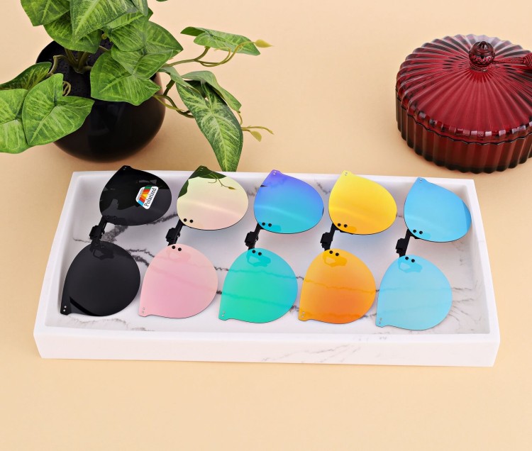 Nakładki przeciwsłoneczne polaryzacyjne na okulary korekcyjne kocie NA-183D niebieskie