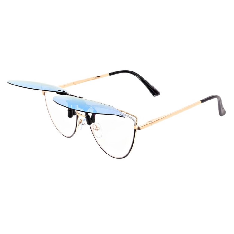 Nakładki przeciwsłoneczne polaryzacyjne na okulary korekcyjne kocie NA-183D niebieskie