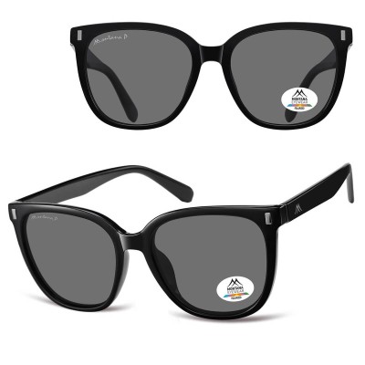 Czarne  okulary przeciwsłoneczne kocie z polaryzacją MP190