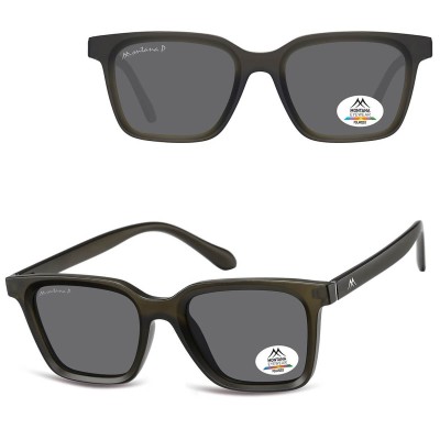 Szare prostokątne okulary przeciwsłoneczne z polaryzacją MP58E