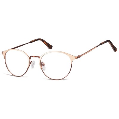 Oprawki okularowe Lenonki damskie stalowe Sunoptic 973C złoto-kawowe