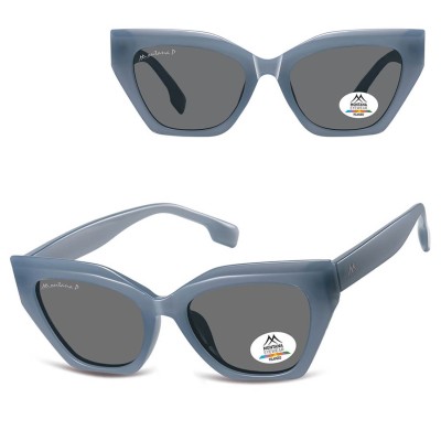 Damskie okulary przeciwsłoneczne kocie z polaryzacją MP55B błękitna szarość 