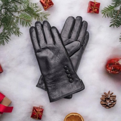 Damskie Rękawiczki skórzane ocieplane 'miś' RKW11B-XXL rozm.XXL