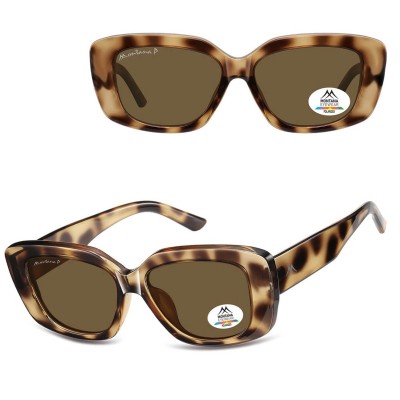 Duże damskie okulary przeciwsłoneczne kocie z polaryzacją MP56B panterka 