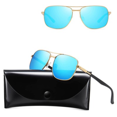 Męskie Przeciwsłoneczne okulary z polaryzacją STL51 złoto/niebieskie