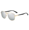męskie okulary przeciwsloneczne polaryzacyjne pilotki złoto-srebrne lustrzanki STL51A-.jpg