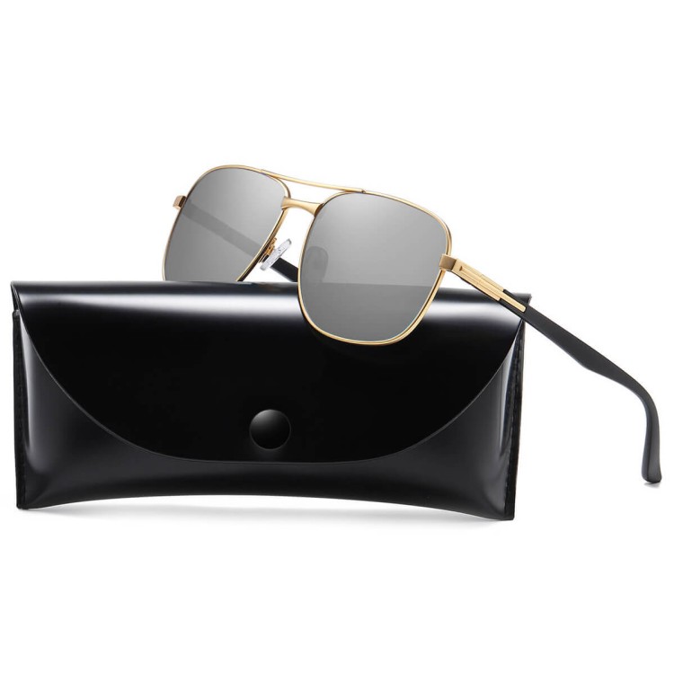 Męskie Przeciwsłoneczne okulary z polaryzacją STL51A złoto/srebrne