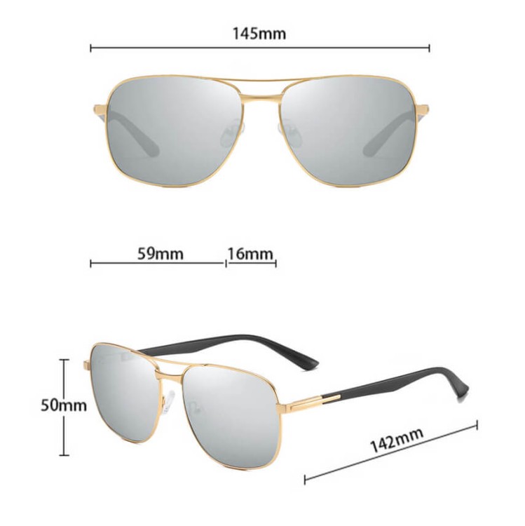 Męskie Przeciwsłoneczne okulary z polaryzacją STL51A złoto/srebrne