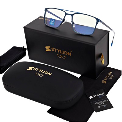 Męskie okulary PREMIUM +0.50 do czytania i komputera Blue Light+Antyrefleks STL280 niebieskie