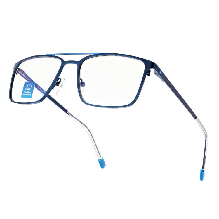 Męskie okulary PREMIUM +2.00 do czytania i komputera Blue Light+Antyrefleks STL280 niebieskie